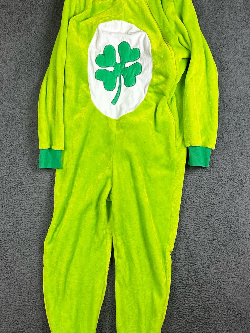 Care Bears Neon Green One-Piece Footie with Clover Emblem